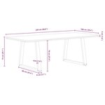 vidaXL Table à manger avec bord naturel 220x100x74cm bois massif chêne