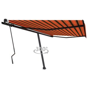 vidaXL Auvent manuel rétractable sur pied 400x300 cm Orange et marron