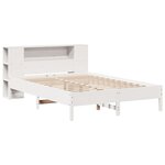 vidaXL Lit bibliothèque sans matelas blanc 150x200 cm bois pin massif