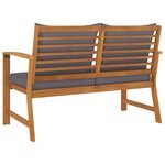 vidaXL Banc de jardin 120cm et coussin gris foncé Bois solide d'acacia