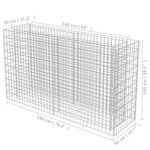 vidaXL Lit surélevé à gabion Acier galvanisé 180x50x100 cm