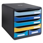 Module De Classement Big Box Maxi 6 Tiroirs Bee Blue - Couleurs Assorties - Exacompta