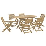 vidaXL Ensemble à manger de jardin 7 Pièces Bois d'acacia solide