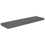 vidaXL Étagère murale flottante 4 Pièces Gris brillant 90x23 5x3 8 cm MDF