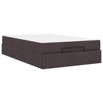 vidaXL Cadre de lit avec matelas Marron foncé 120 x 200 cm tissu
