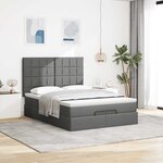 VidaXL Cadre de lit ottoman avec matelas gris foncé 140x190 cm tissu