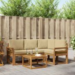 vidaXL Ensemble de canapés d'extérieur 5 pc Naturel et Beige