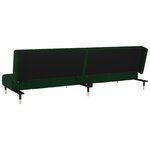 vidaXL Canapé-lit à 2 places vert foncé velours