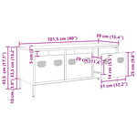 vidaXL Meuble TV jaune moutarde 101 5x39x43 5 cm acier laminé à froid