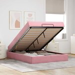 vidaXL Cadre de lit Rose 140 x 200 cm Velours