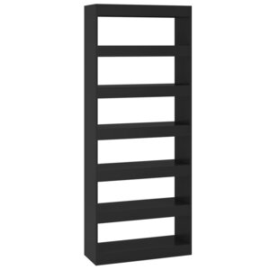 vidaXL Bibliothèque/Séparateur de pièce noir bois d'ingénierie