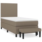 vidaXL Sommier à lattes de lit avec matelas Taupe 80x200 cm Tissu