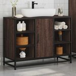 vidaXL Armoire lavabo de salle de bain chêne marron bois d'ingénierie