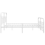 vidaXL Cadre de lit métal sans matelas et pied de lit blanc 160x200 cm