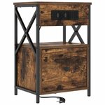 vidaXL Cabinet de chevet avec tiroir 2 Pièces Chêne fumé 40 x 31 x 60 cm