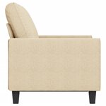 vidaXL Canapé à 2 places Crème 120 cm Tissu