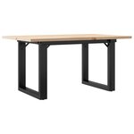 vidaXL Table basse cadre en O 80x50x40 cm bois de pin massif et fonte