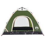 vidaXL Tente de camping 3 personnes vert libération rapide