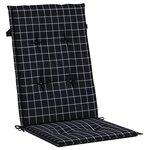 vidaXL Coussins de chaise à dossier haut lot de 6 noir à carreaux