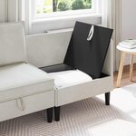 vidaXL Sofa avec rangement Crème Velours