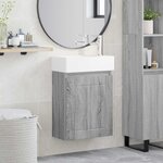 vidaXL Meuble de salle de bain avec robinet Sonoma gris