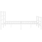 vidaXL Cadre de lit métal avec tête de lit/pied de lit blanc 193x203cm