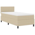 vidaXL Lit à Ressorts avec Matelas & Lumière LED Vert Gris 90x200 cm Tissu en Velours Côtelé