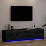 vidaXL Meuble TV Chêne noir 165 x 34 x 40 cm Bois d'ingénierie