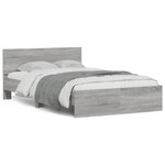 vidaXL Cadre de lit avec tête de lit sonoma gris 135x190 cm