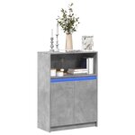 vidaXL Buffet avec LED gris béton 72x34x100 cm bois d'ingénierie