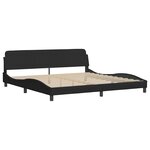 vidaXL Cadre de lit sans matelas Hvar noir 200x200 cm tissu