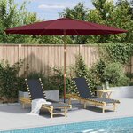 vidaXL Parasol d'extérieur avec mât en bois 350 cm Bordeaux