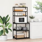 vidaXL Étagère de cuisine Chêne noir 80 x 40 x 168 cm