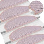 vidaXL Tapis d'escalier autocollants 30 Pièces 65x21x4 cm rose