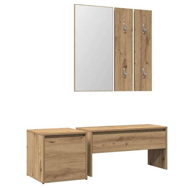 vidaXL Ensemble de meubles de couloir chêne artisanal bois ingénierie