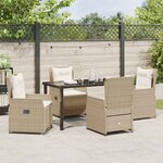 vidaXL Ensemble de salle à manger pour jardin 5 Pièces Beige polyrotin