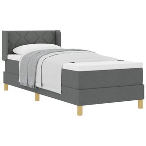 vidaXL Lit à ressorts avec matelas Gris foncé 200 x 80 cm tissu