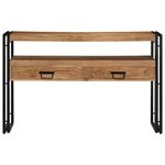 Tables d'appoint vidaXL Noires 120x33x75 cm en Bois d'Acacia Massif et Métal