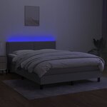 vidaXL Sommier à lattes de lit et matelas et LED Gris clair 140x200 cm