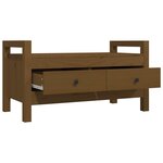 Banc banquette d'entrée 80 x 40 x 43 cm bois de pin massif marron 02_0010798
