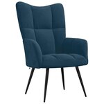 vidaXL Chaise de relaxation Bleu Velours
