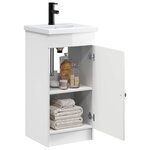 vidaXL Meuble de salle de bain avec évier Blanc brillant