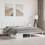 vidaXL Cadre de lit métal sans matelas et tête de lit blanc 183x213 cm