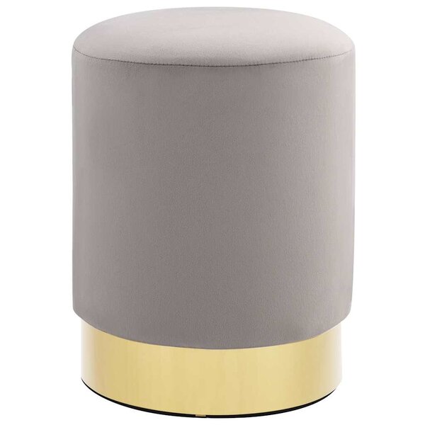 vidaXL Tabouret Gris clair et doré Velours 28 x 36 cm