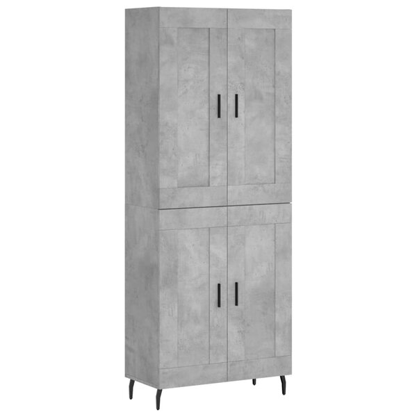vidaXL Buffet haut Gris béton 69 5x34x180 cm Bois d'ingénierie