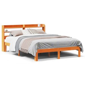 vidaXL Cadre de lit sans matelas cire marron 140x190cm bois pin massif
