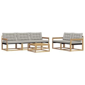 vidaXL Ensemble de canapés d'extérieur 6 pc Blanc et gris clair