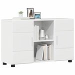 vidaXL Buffet avec étagère FLORIN Blanc brillant 88 5 x 30 5 x 55 5 cm