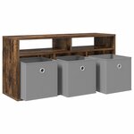 vidaXL Basboard avec tiroir Chêne fumé 87 x 27 5 x 43 cm