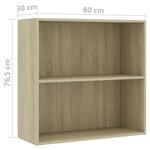 vidaXL Bibliothèque chêne sonoma 80x30x76 5 cm bois d'ingénierie